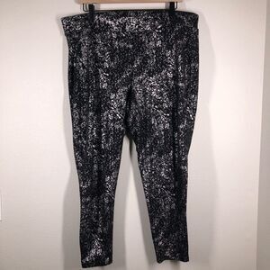 Torrid High Waist Premium Black Silver Metallic Splatter Leggings Plus Size 3X